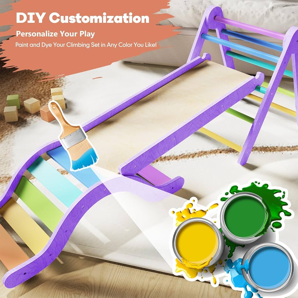 7in1 Pikler Triangle Set Toddler Climbing Toys Indoor